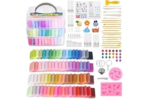 Aestd-ST Polymer Clay Kits 72Colors, Modeling Clay for Kids, Non-Stick Molding Oven Bake with 20 Sculpting Tools and 82 DIY A