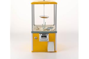 HinLIaDa Candy Vending Machine, Commercial Gumball Vending Machine Gumball Bank Big Capsule Vending Machine Toy Vending Machine for 1.77-1.97in Gumballs/Toys, 1 Coins Only (Yellow)