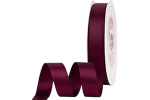 VATIN 5/8 inch Double Faced Polyester Burgundy Satin Ribbon -Continuous 25 Yard Spool, Perfect for Wedding Decor, Wreath, Baby Shower,Gift Package Wrapping and Other Projects