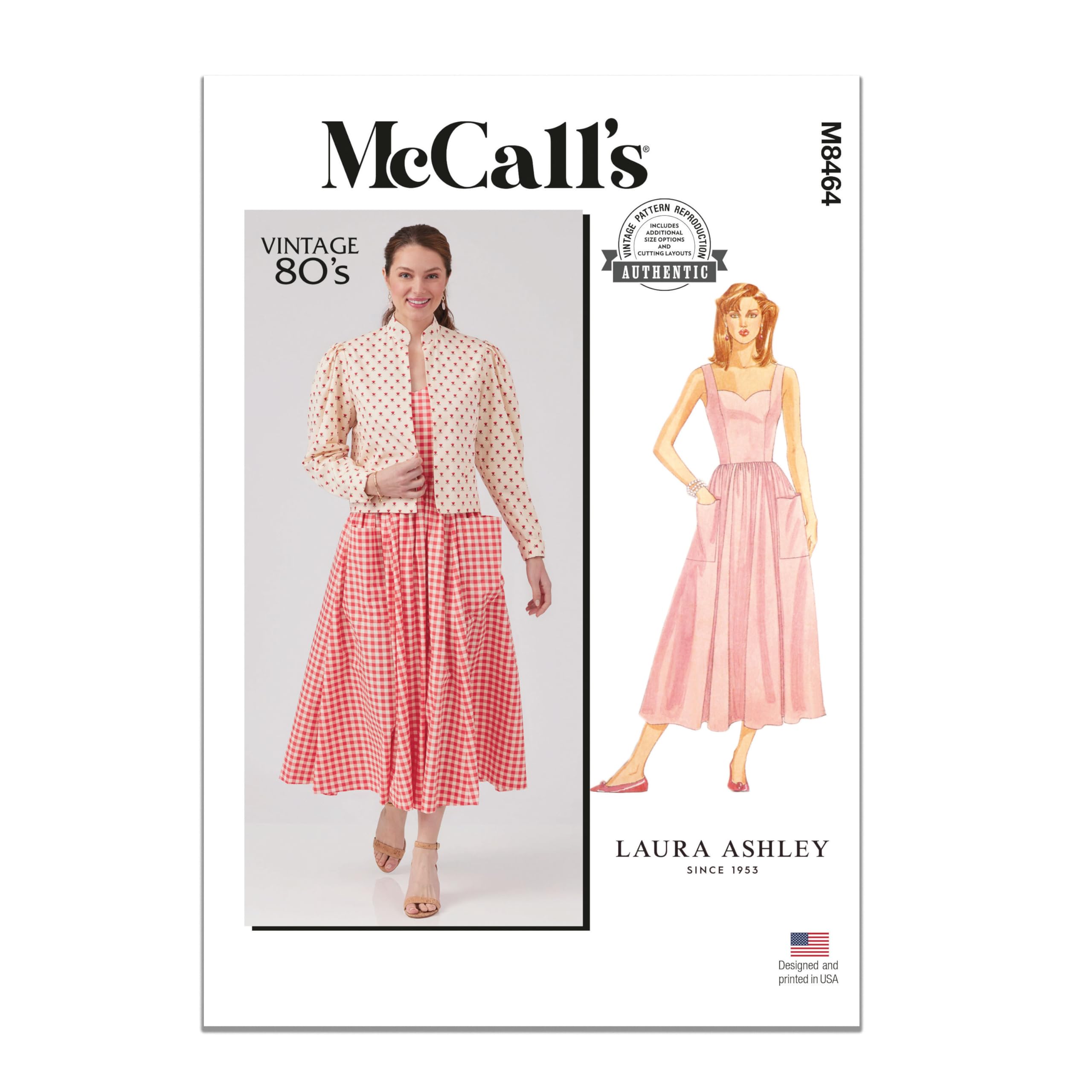 MCCALLS M8464Y5 Misses' and Miss Petite Lined Jacket and Dress by Laura Ashley Y5 (18-20-22-24-26)