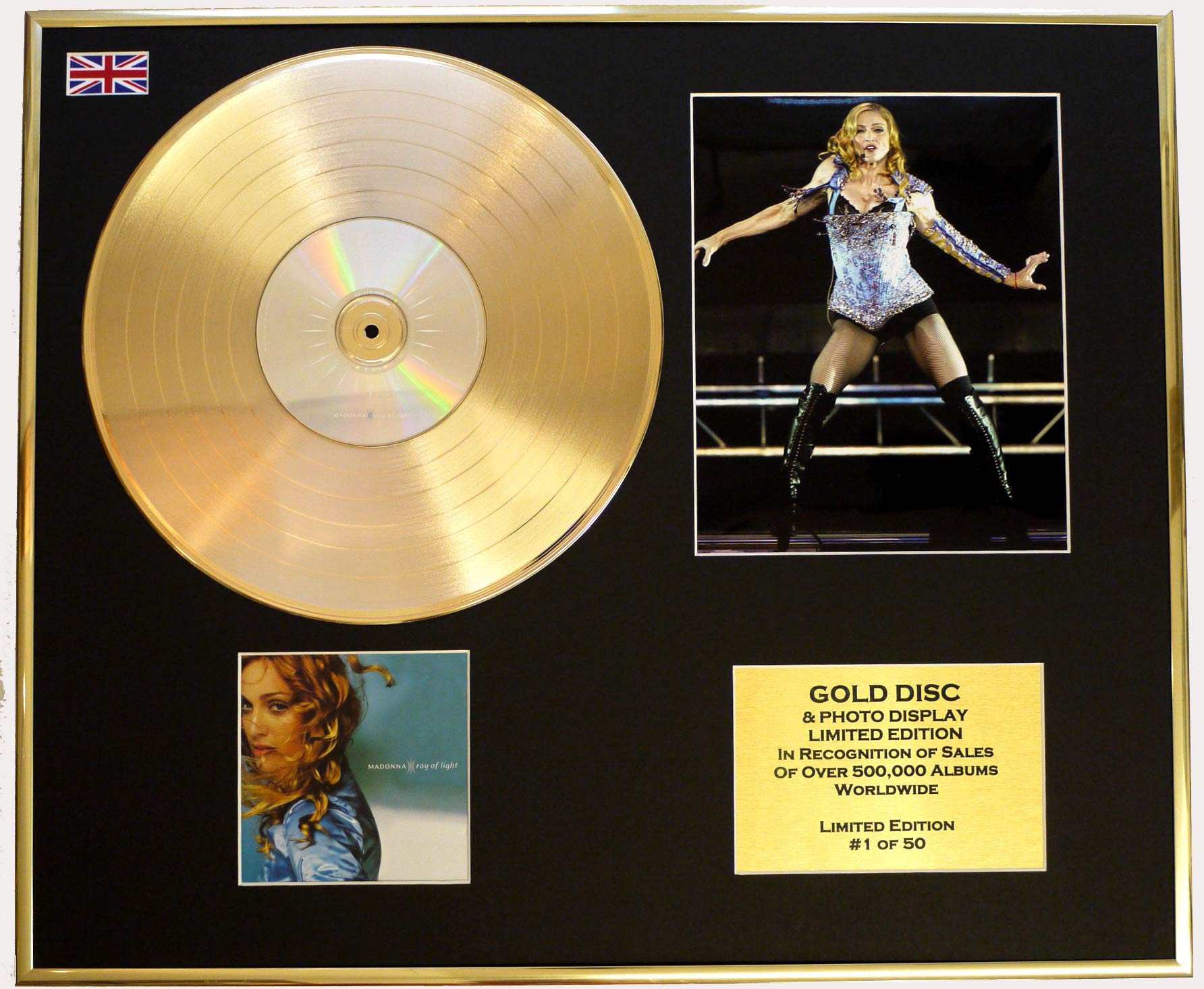 MADONNA/CD GOLD DISC/RECORD & PHOTO DISPLAY/LTD. EDITION/COA/RAY OF LIGHT