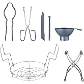 Concord 7 Pieces Premium Stainless Steel Canning Set Starter Kit w/Rack. No Rust, Extra Stability. BULK PACKS (Canning Set)