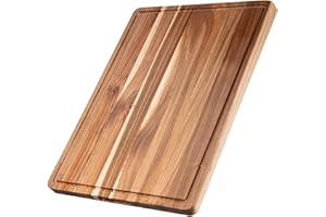 EliteEdge Wooden Cutting Board for Kitchen, 20" L x 15" W x 1.5" Th Large Acacia Wood Cutting Board with Juice Groove and Sid