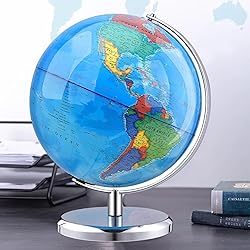 World Globe with Stainless steel Stand Rotating