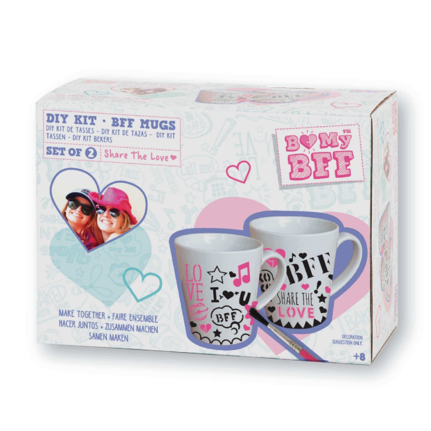 Best Friends Gift / Girls Craft Kit. Best Friends Mug Making Kit. Perfect Best Friend Gifts / Best Friend Mug / BFF Gifts for 2 Girls. Great Gift for Girls 8 years (Inc 2 Mugs To Decorate)