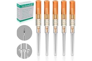 Lyuxzad Catheter Needles - 50Pcs Catheter Piercing Needles 14G IV Catheter Needles Ear Nose Piercing Needles Hollow Needles for Lip Tongue Navel Nipple Cartilage Belly Piercing Kit Piercing Tool