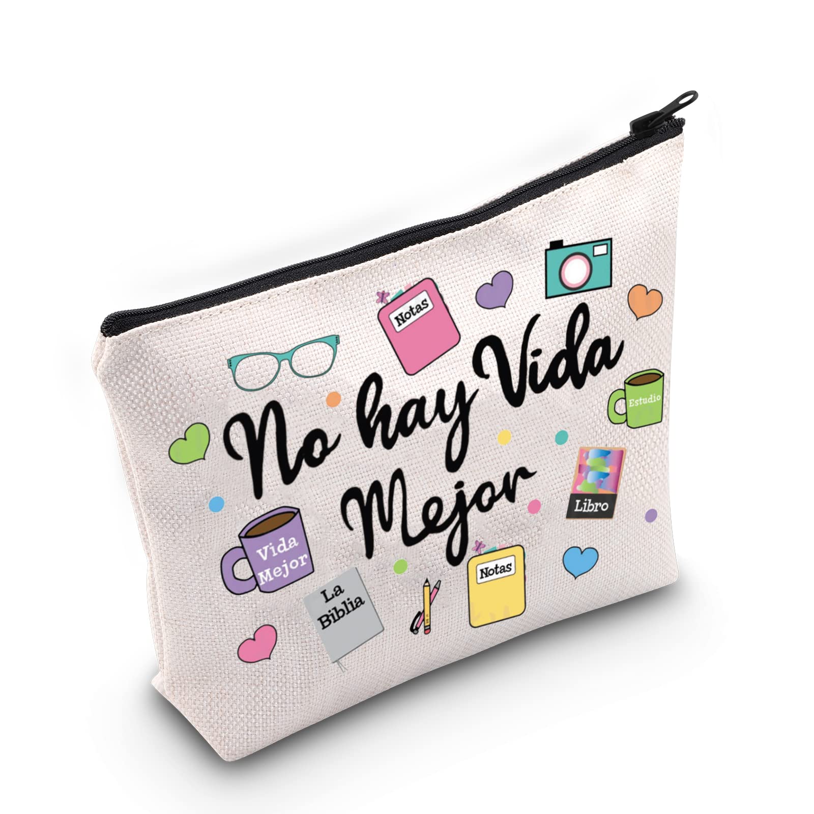 WZMPA JW Pioneer Cosmetic Makeup Bag JW Spanish Pioneer Gifts No Hay Vida Mejor Zipper Pouch Bag For Women Girls, No Hay Vida, Fit