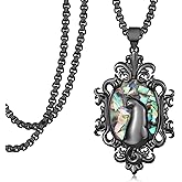Tiaxiemo Black Cat Cameo Necklace 925 Sterling Sliver Gothic Cat Necklace Gothic Jewelry Gifts for Men Women