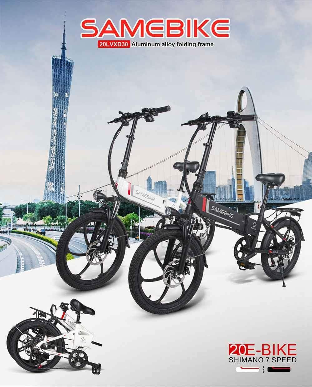 GoZheec Samebike 20 Inch Smart Electric Bike, Foldable E Bikes For Adults with 350W motor 8Ah Battery Up To 35km,Suitable For Sports Outdoor Cycling Travel Work Out And Commuting