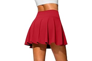 SANTINY 14" Tennis Skirt Golf Skorts with Pockets Tummy Control Shorts Pleated Skirts for Women Athletic Dressy Casual