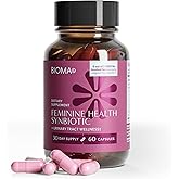 BIOMA Feminine Health Synbiotic - Women's Health Supplement for Healthy Vaginal pH, Urinary Tract & Digestive Support - with Probiotics, Cranberry & Tributyrin - 60 Capsules (30-Day Supply)