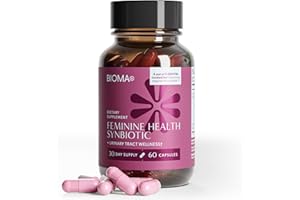 BIOMA Feminine Health Synbiotic - Women's Health Supplement for Healthy Vaginal pH, Urinary Tract & Digestive Support - with Probiotics, Cranberry & Tributyrin - 60 Capsules (30-Day Supply)