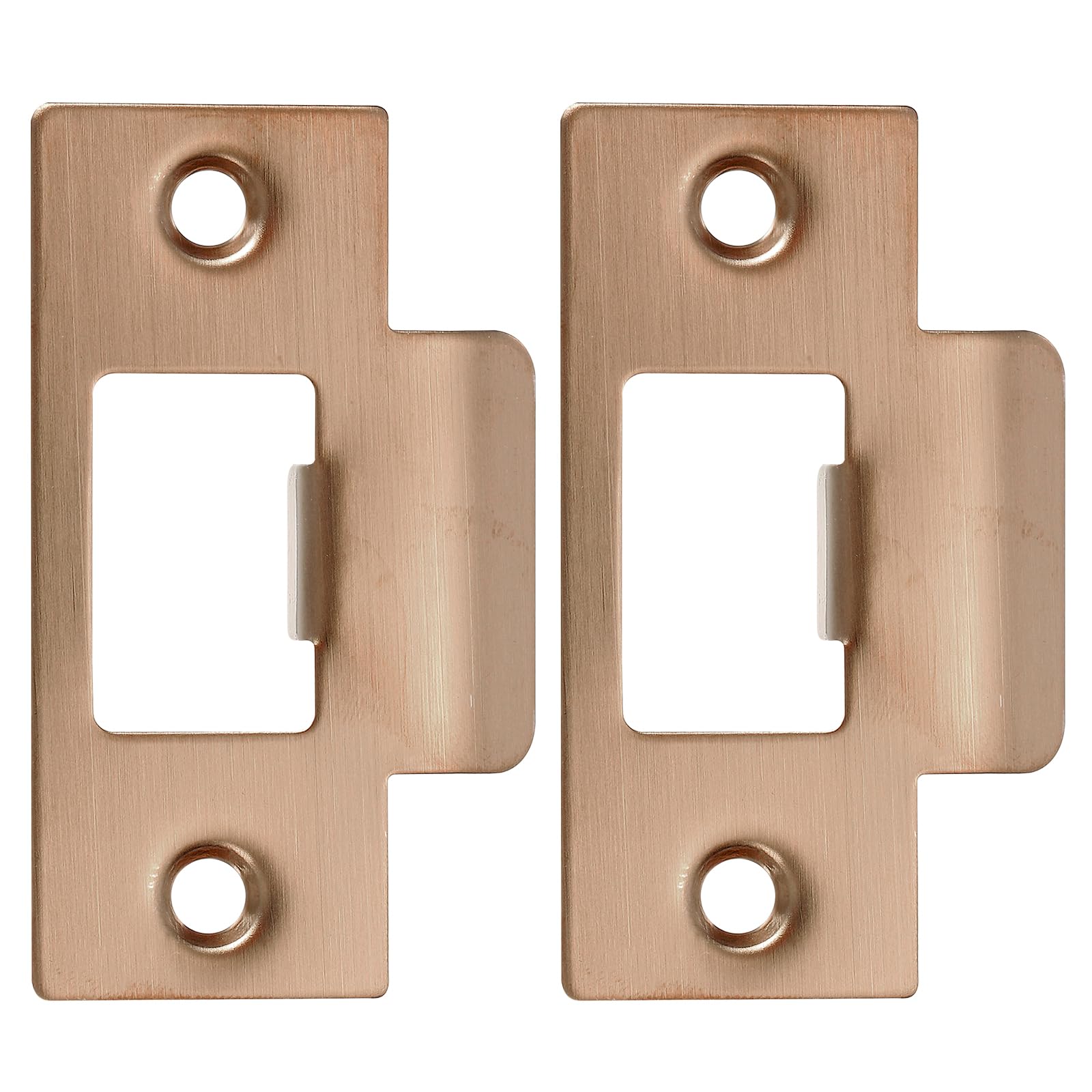 PATIKIL 2-3/4" Door Lock Strike Plate,2 Pcs Stainless T Strike Deadbolt Strike Plate,Door Backplate for Interior Exterior Door Use(Large Hole), Rose Gold