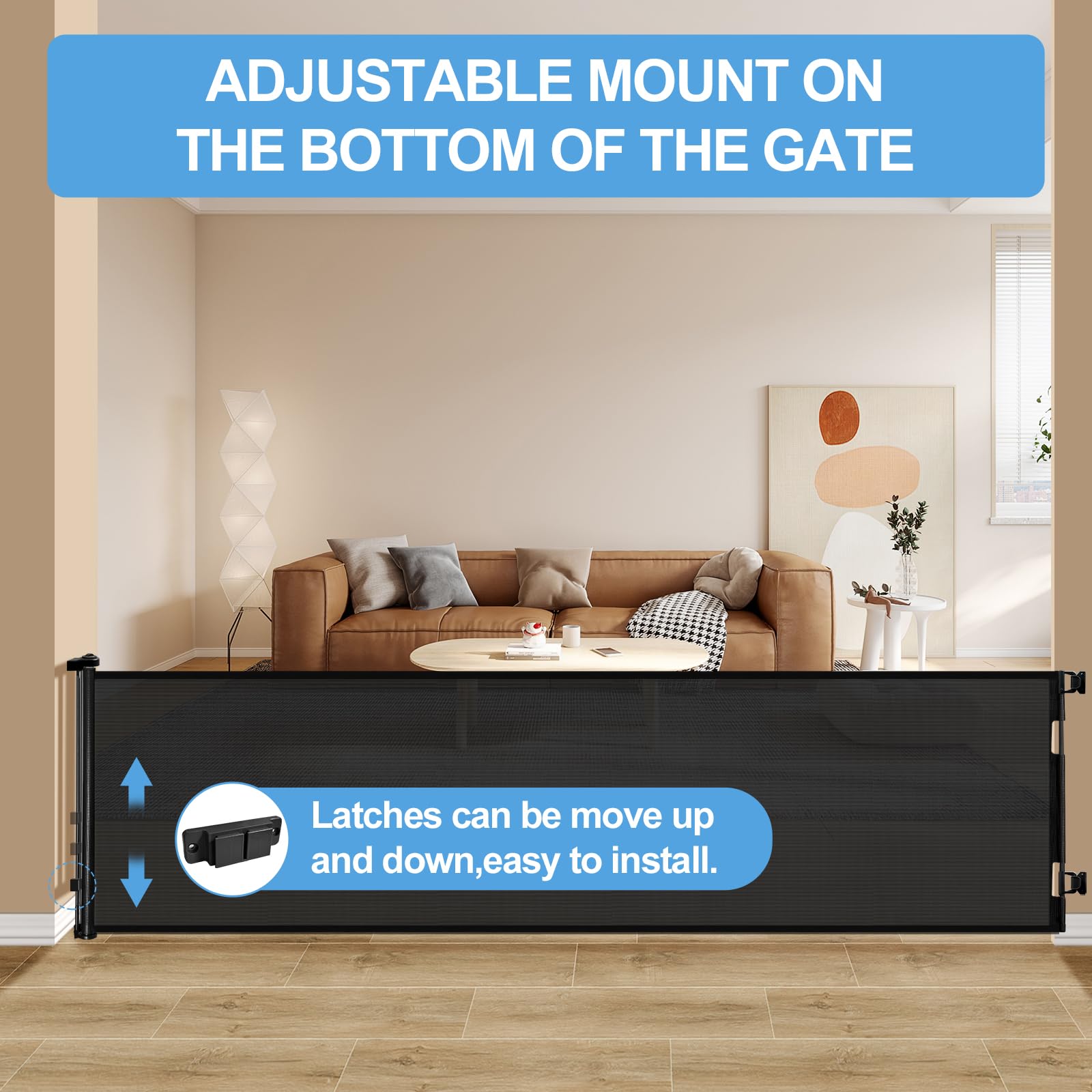 Veraste Retractable Baby Gate,Mesh Baby Extra Wide Gate,Extra Long Dog