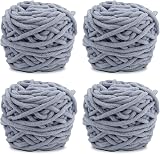 TSLBW Knitting Wool Yarn 4 x 100g Soft Multi Coloured Chunky Yarn