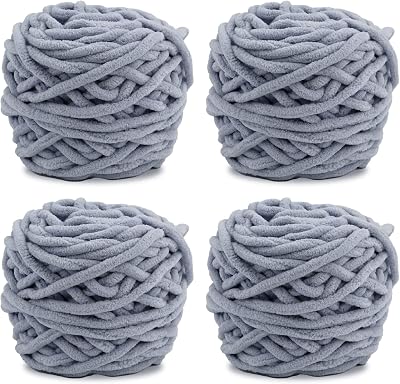 TSLBW Knitting Wool Yarn 4 x 100g Soft Multi Coloured Chunky Yarn