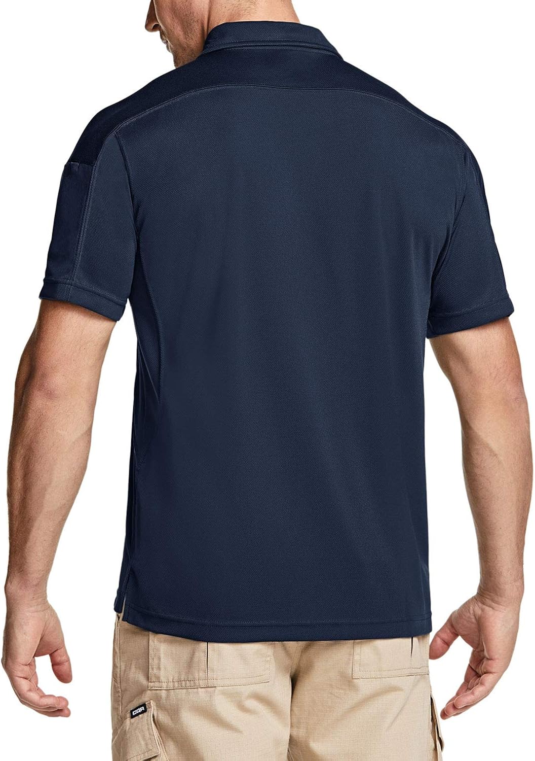 CQR Men's Short Sleeve Tactical Work Shirts, Dry Fit Lightweight Polo Shirts, Outdoor Performance UPF 50+ Collared Shirt: Clothing