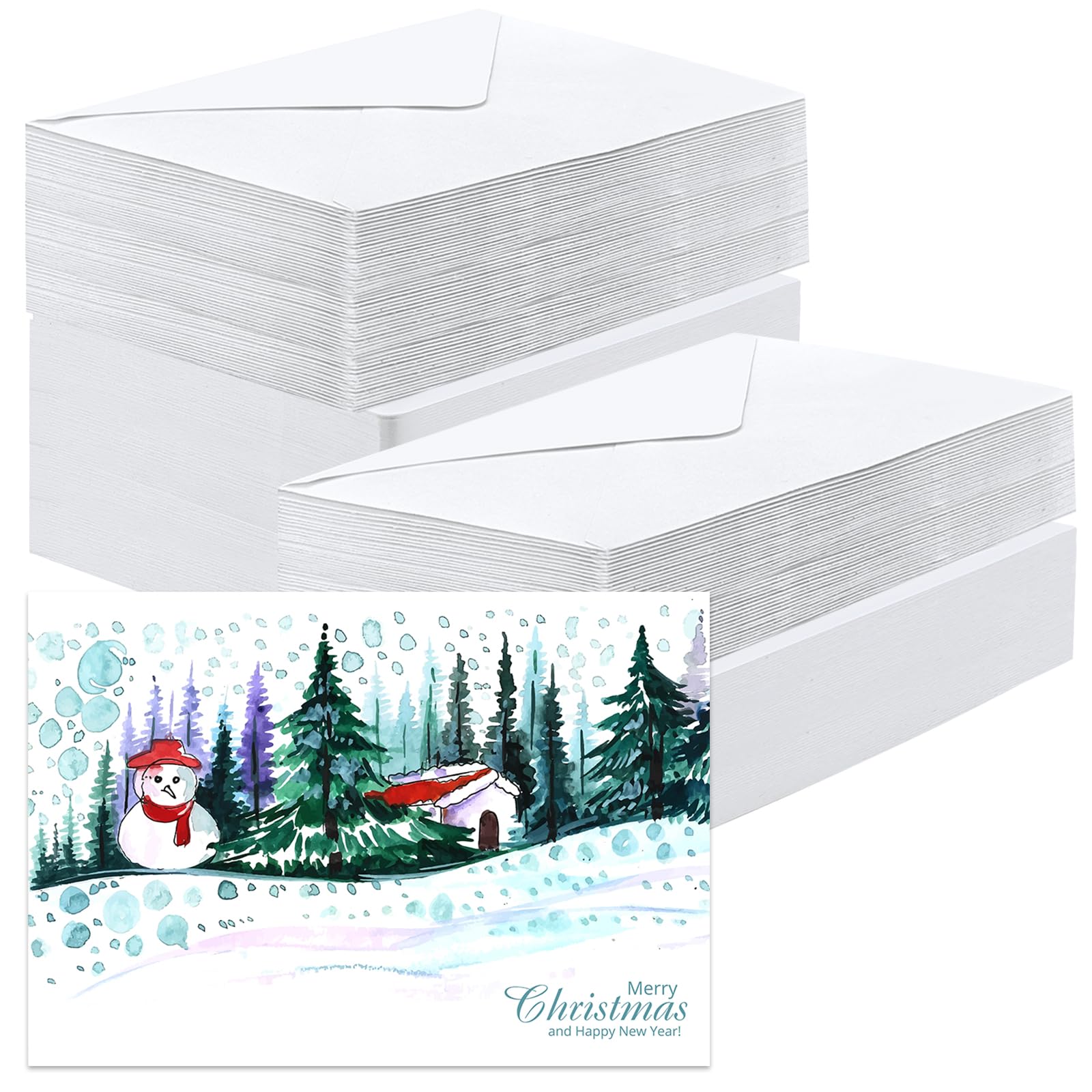 Photo 1 of *ABOUT 30* 120 Set Blank Watercolor Cards with Envelopes 5x7 Inch, 140lb/300GSM Single Blank Watercolor Postcard White Envelopes Heavyweight Cotton Cards DIY Painting for Wedding Invitation Greeting Thank You