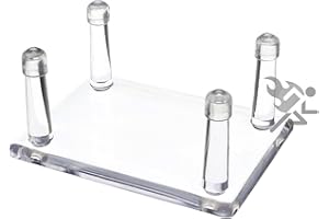 OnFireGuy 3.4" Four-Peg Display Stands Holder with Anti-Scratch Guards for Hunting Decoys, Minerals, & Fossils, 2 Pack