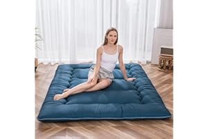 MAXYOYO Japanese Floor Futon Mattress - Thicken Sleeping Pad, Roll Up Floor Lounger Bed, Camping and Guest Room Pad, Thick So