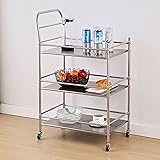 2-Shelf Stainless Steel Rolling Cart, Heavy Duty