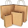 BAGKRAFT Brown Paper Bags With Handles Bulk - 100pcs 16x6x12 Inches Kraft Paper Bags Large Recycled Paper Bags Ideal As Shopping Bags Gift Bags Retail Bags For Small Business Retail Grocery