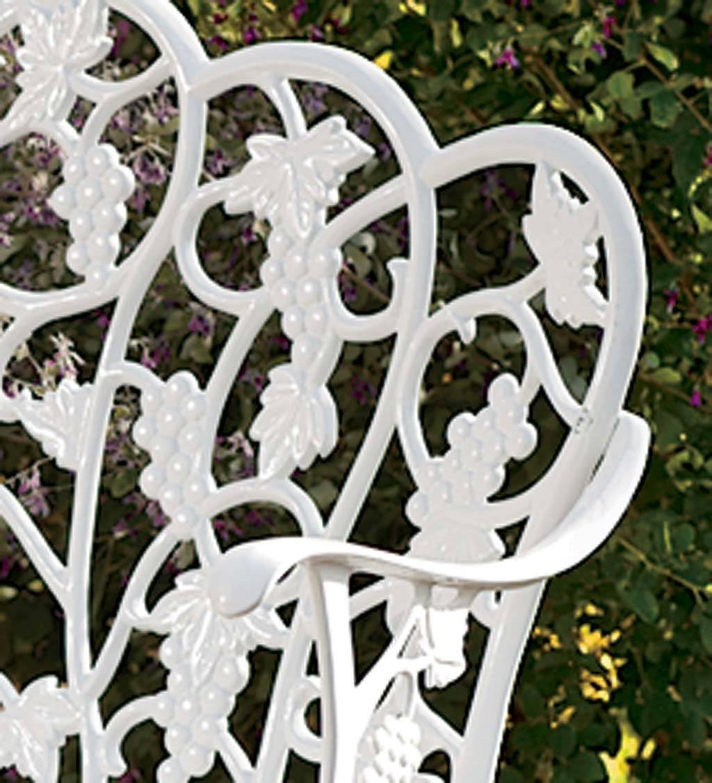 Plow & Hearth 34526-WH Grapevine Outdoor Garden Bench, White : Outdoor Benches : Garden & Outdoor