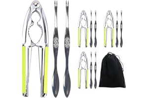 HYDDNice Seafood Tools Kit Heavy Duty Nut Cracker Lobster Crackers Crab Crackers Set with Non-Slip Handle, 4 Crackers & 8 For