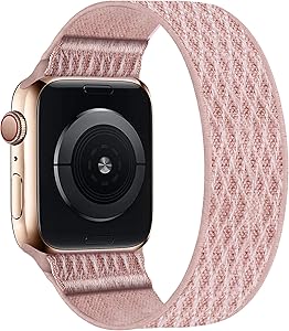 ENJINER Stretchy Nylon Solo Loop Bands Compatible with Apple Watch 38mm 40mm 42mm 44mm iWatch Series 6 SE 5 4 3 2 1 Strap, Sport Elastic Braided No Buckles Clasps Women Men Replacement Wristband