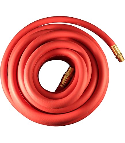 Milton Ultra Lightweight 50 Ft Rubber Air Hose - 1/2" With 3/8" NPT Male Ends