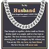8MM Cuban Link Chain for Men, To My Man Husband Dad Uncle Grandpa Stepdad Son in Law Stainless Steel Necklace Gifts for Men Birthday Christmas Valentines Fathers Day Anniversary Thanksgiving Gifts