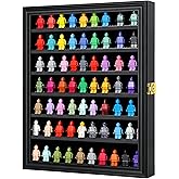 VERANI Minifigure Display Case - Miniature Action Figure Display Box - Wall Mount Figures Memorabilia Display Cabinet for wit
