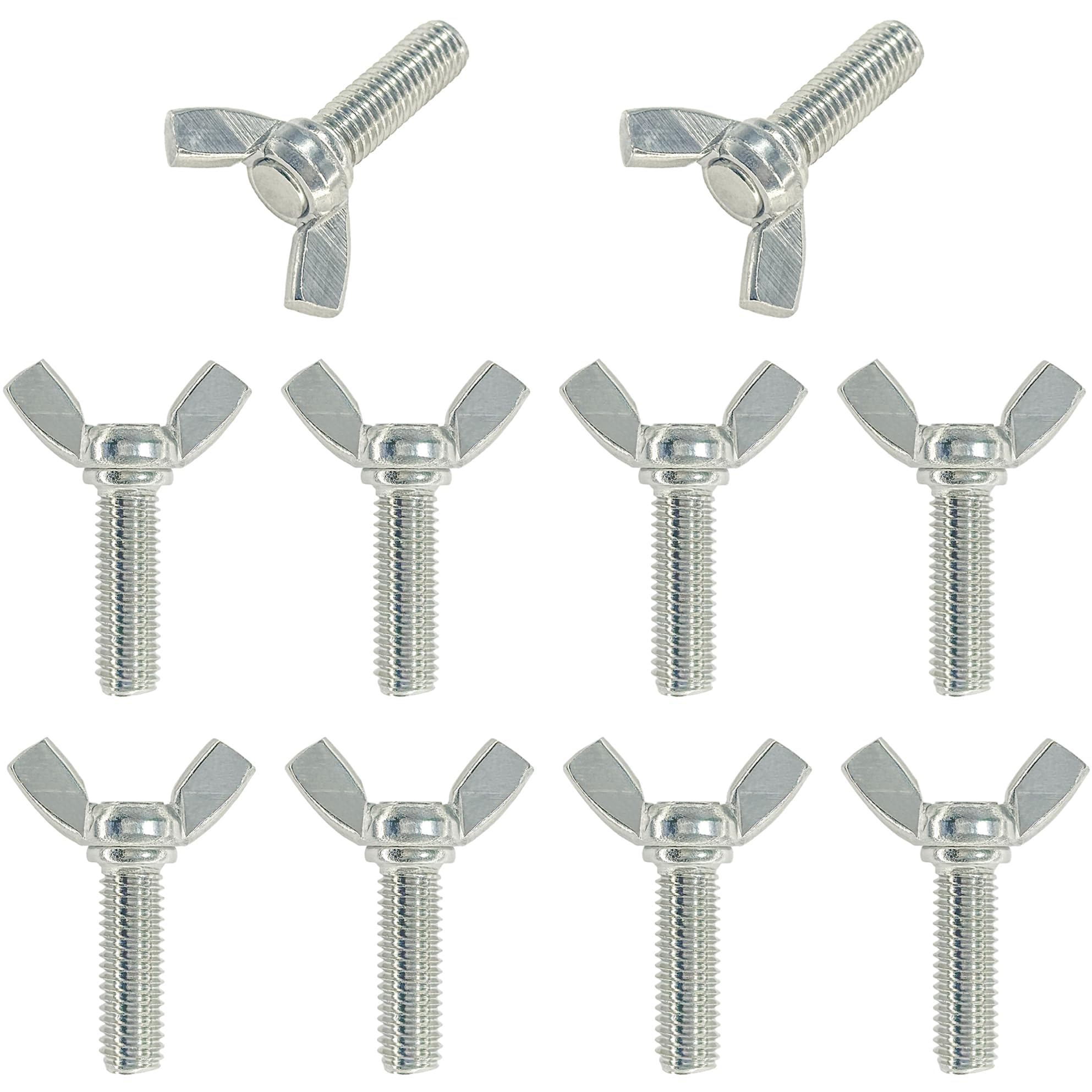 TOP-VIGOR 10Pcs Wing Bolts Wing Screws, M8*25mm Wing Butterfly Bolts Butterfly Screws, Butterfly Wing Screws Bolts, Thumb Hand Screws for Machine Fastener Machinery Equipment