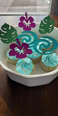Buy 30pcs Moana Inspired Cupcake Toppers Birthday Party Decoration Boat Sail Swirls Hooks Hawaiian Flower Leaves For Tropical Luau Summer Party Baby Shower Online In Vietnam B07h1ss1z4