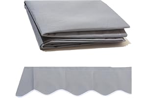 WJCWHH 12' x 10' Retractable Patio Awning Replacement Fabric Cloth, Durable Exterior Sunshade Canopy Cloth, Reinforced Multi-Purpose Waterproof Protective Awning Cover, Gray