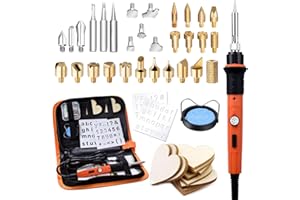 Preciva Kit de combustion du bois professionnel de 45 pièces, outil de combustion du bois, température réglable de 200 °C à 4