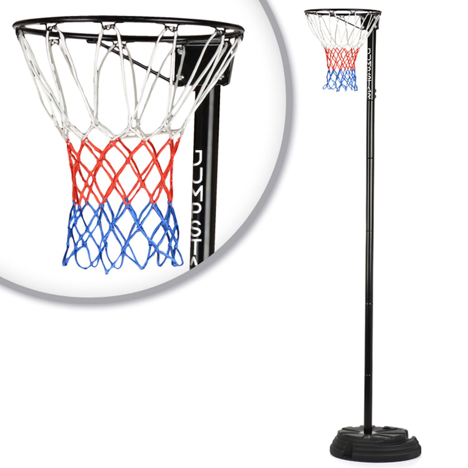 JumpStar Sports Junior Netball Post Stand Hoop Net Height Adjustable