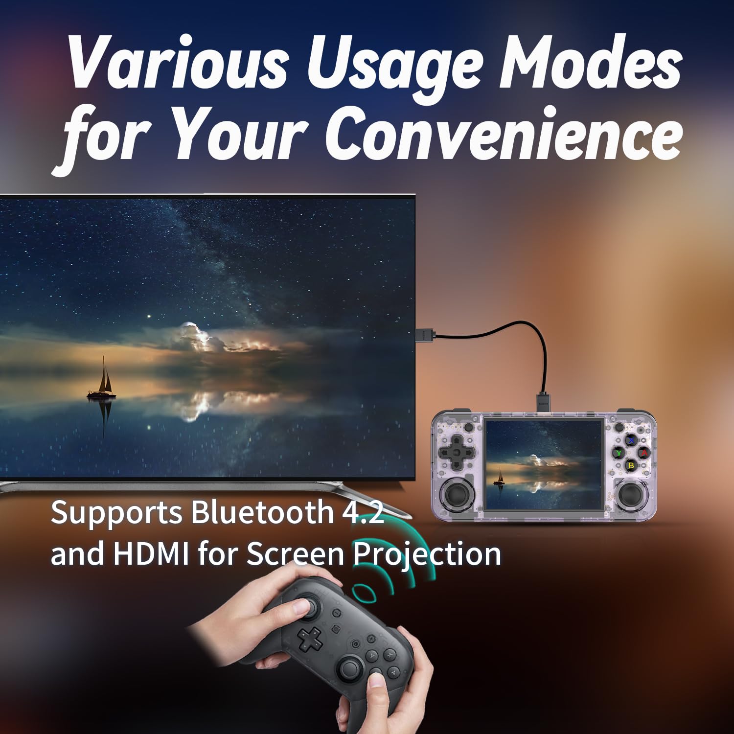 Aivuidbs rg35xx h Retro Game Emulator Anbernic 35xxh with a 64G Card Pre-Loaded Games rg35xxh 3.5'' IPS Screen Supports 5G WiFi Bluetooth HDMI and TV Output