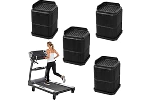 4pcs Stackable Treadmill Incline Riser Blocks, Adjustable Height Lift Incline Blocks for Leveling & Uphill Training Anti-Slip