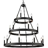 Golden Lighting 1017-369 BLK Alastair Chandelier, 18 Light, Matte Black
