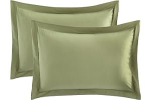 VANTA REPUBLIC Sham Pillows Set of 2, 20 X 40, Hypoallergenic Pillow Cover, High Thread Count, Double Brushed Microfiber, 2200 Series, 90 GSM, Hotel Collection, King Size Pillow Shams Set of 2 (Sage, King)
