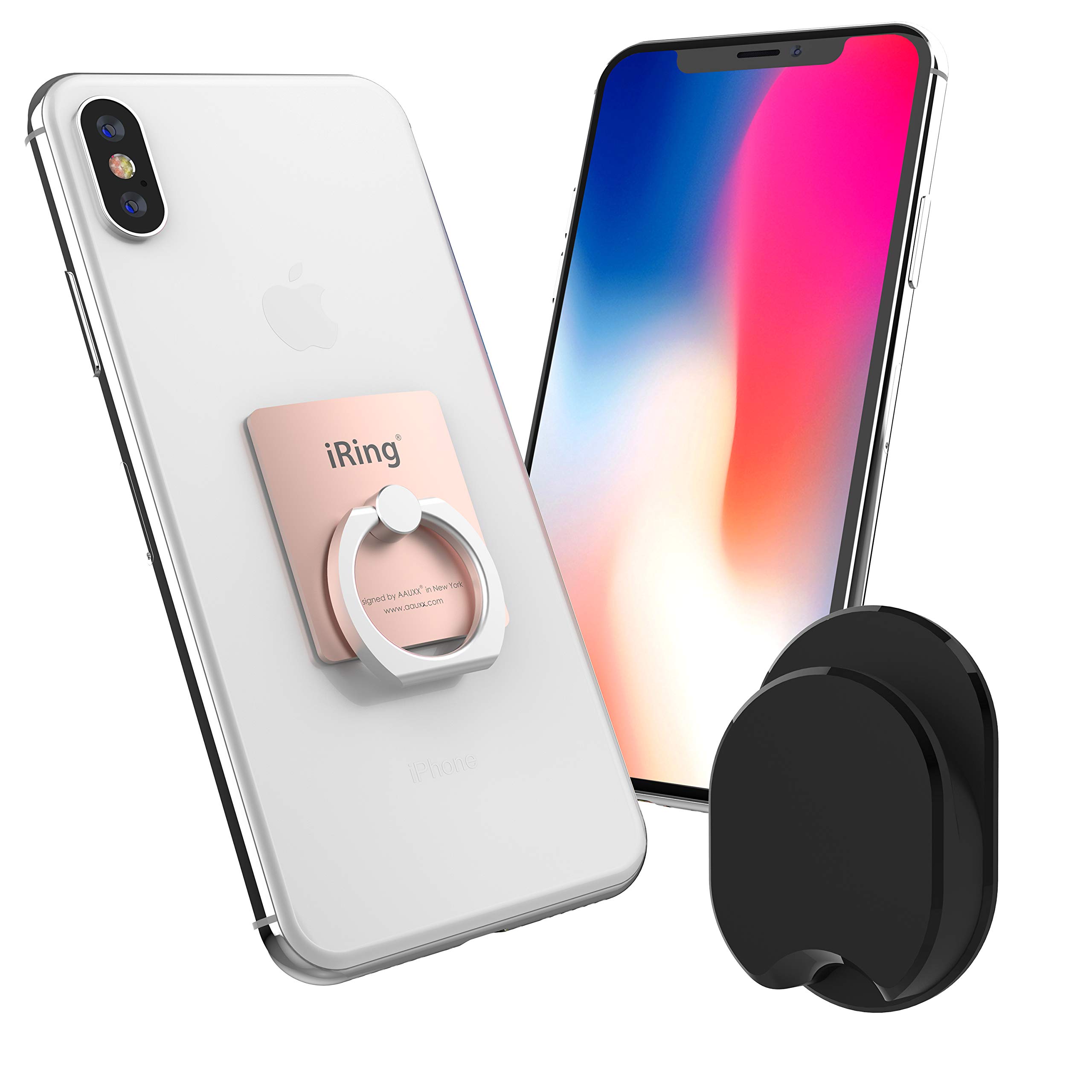 iRing Premium, 3 in 1 Hand Grip Ring and Mount for Mobile Phones - Designed by Aauxx Champagne Gold