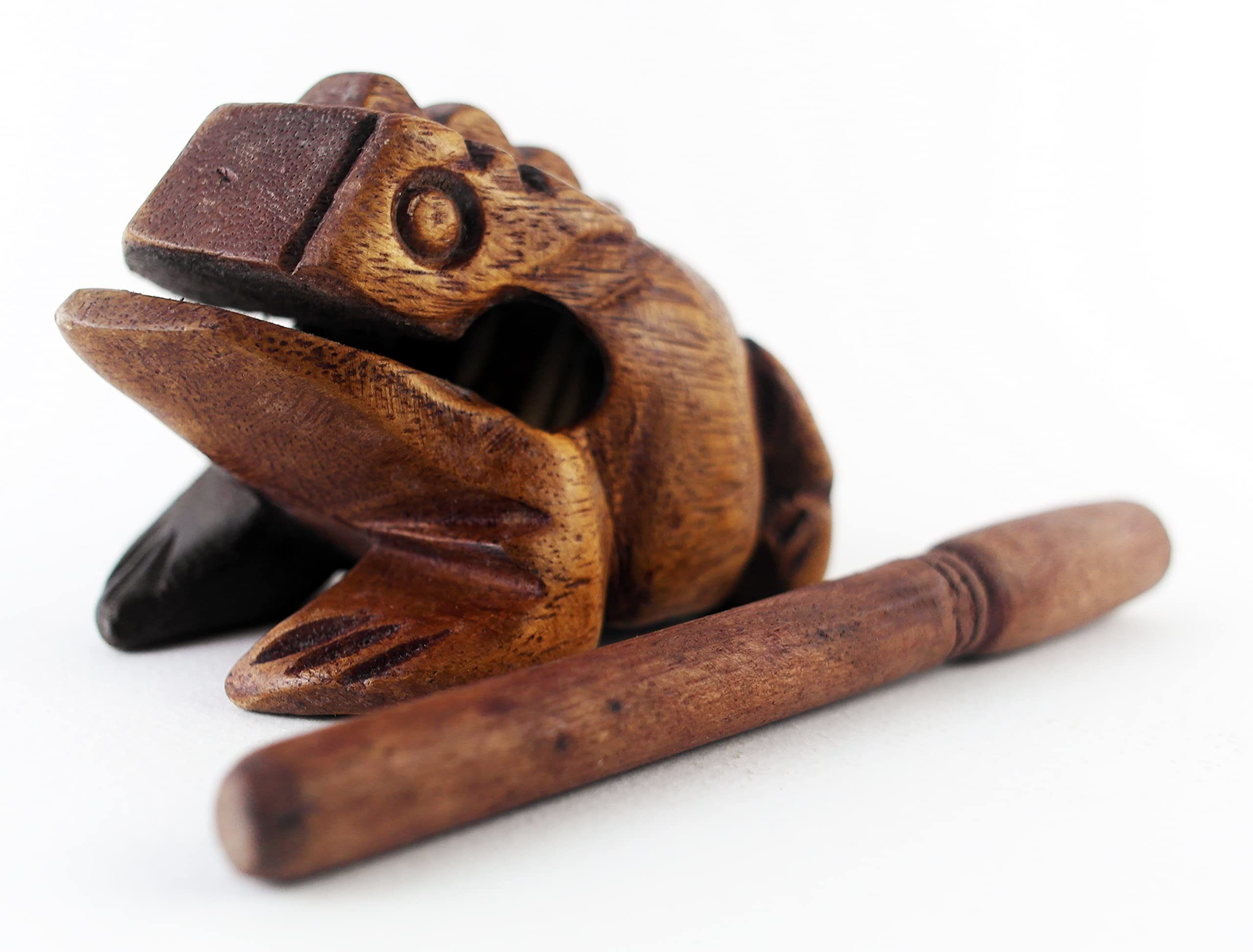 Frog guiro 12 cm. wood block musical instrument Percussion Musical Instrument Perfect size Natural Wood Güiro Frog 4 inches