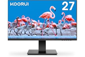 KOORUI 27 inch IPS Computer Monitor with 75Hz Refresh Thin Full HD(1080p) 99% sRGB HDMI&VGA Port, VESA Frameless (27N1)
