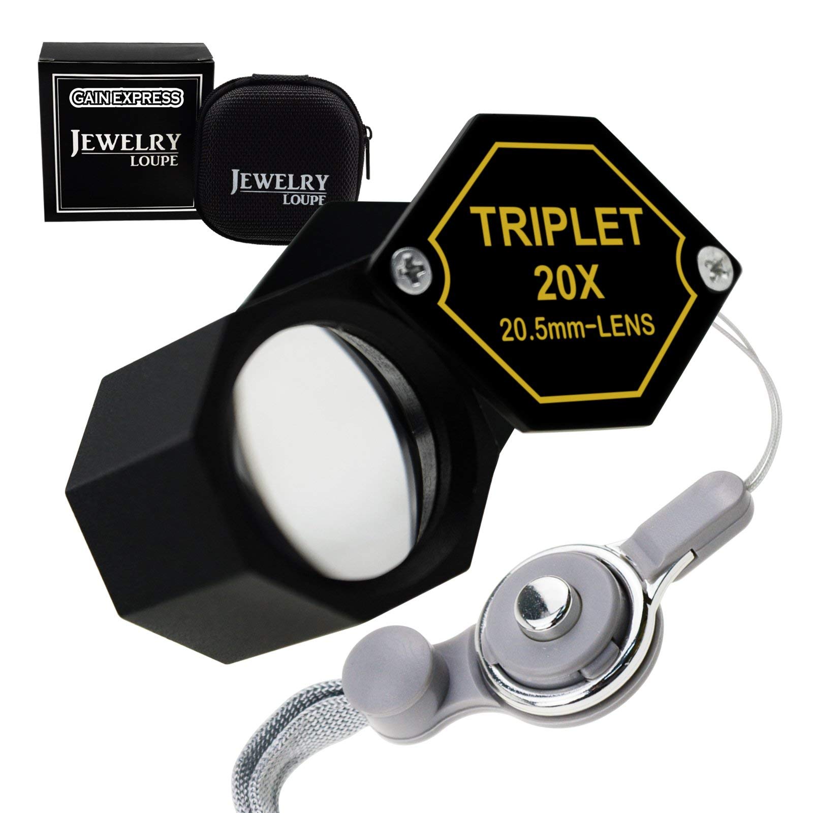 20x Magnifications 20.5mm Jeweler Gem Loupe Triplet Lens Magnifier Jewelry Optical Glass Great Professional Hobbyist Stamp & Coin Mechanics Machinists