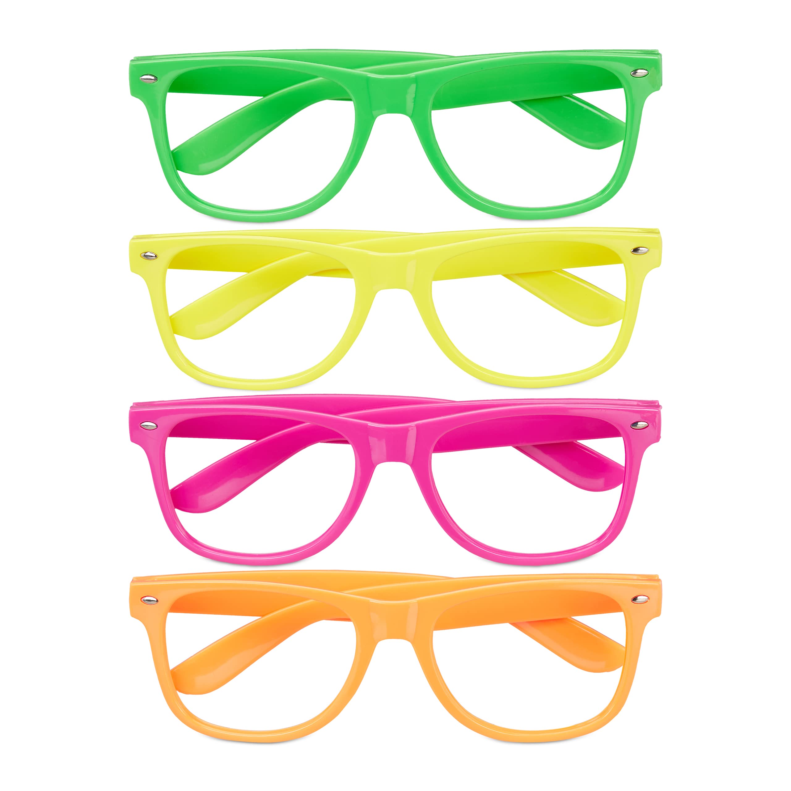 Relaxdays Party Glasses, Set of 4, Funny, Carnival, Halloween, Festival, No Lens H x W x D 4.5 x 14.5 x 15 cm, Colourful
