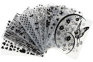 Holibanna 10pcs Plastic Embossing Folder Set Windmill, Star, Heart, for DIY Scrapbooking and Card Making