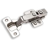 Berta, 2-Pack Full Overlay 110&deg; Soft-Close Frameless Cabinet Hinges | 3D Adjustable - European Clip-On Concealed Kitchen Cabinet Door Hinges with Screws - Ideal for Modern Cabinets