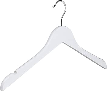 Nyfcc Blancas de Madera Perchas de Ropa de Abrigo con Muescas for