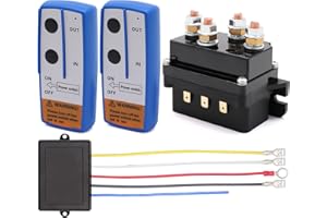 Torkettle 12V 500A Winch Solenoid Contactor Relay and Wireless Twin Remote Controller Kit for 8000lbs-17000lbs ATV UTV Winches